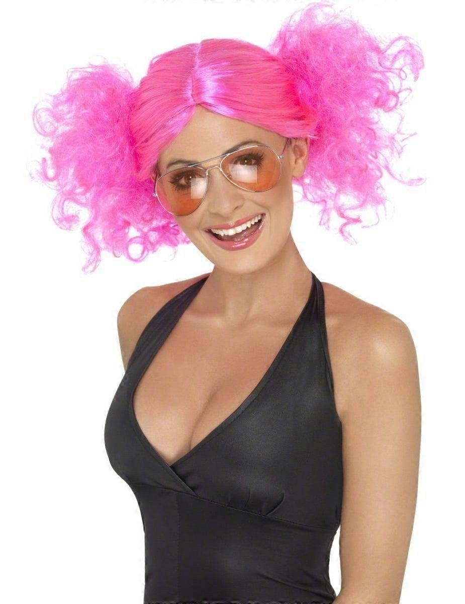 Women's neon pink wig