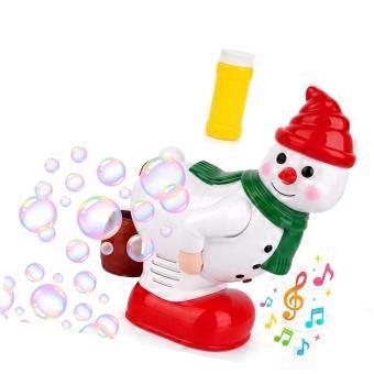 Musical Christmas Snowman Bubble Blower for Holiday Parties, Playful Group Activity with Humor and Bubble Solution for Children Gift Giving Multicolor