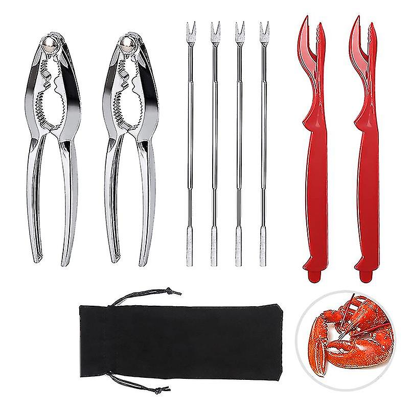 Crab Crackers And Tools, Lobster - 2 Crab Leg Crackers And 4 Crab Leg Forks Sturdy & Durable & Rust
