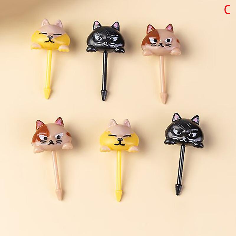 1 Set Cartoon Fruit Fork Set Cake Stick Twisted Desserts Forks Food Stick Home Party