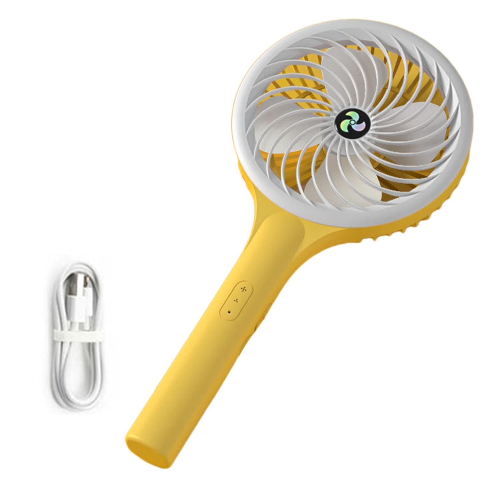 6.5inch Desk Fan 1200mAh 3 Speeds Handheld Fan with Base for Home Office