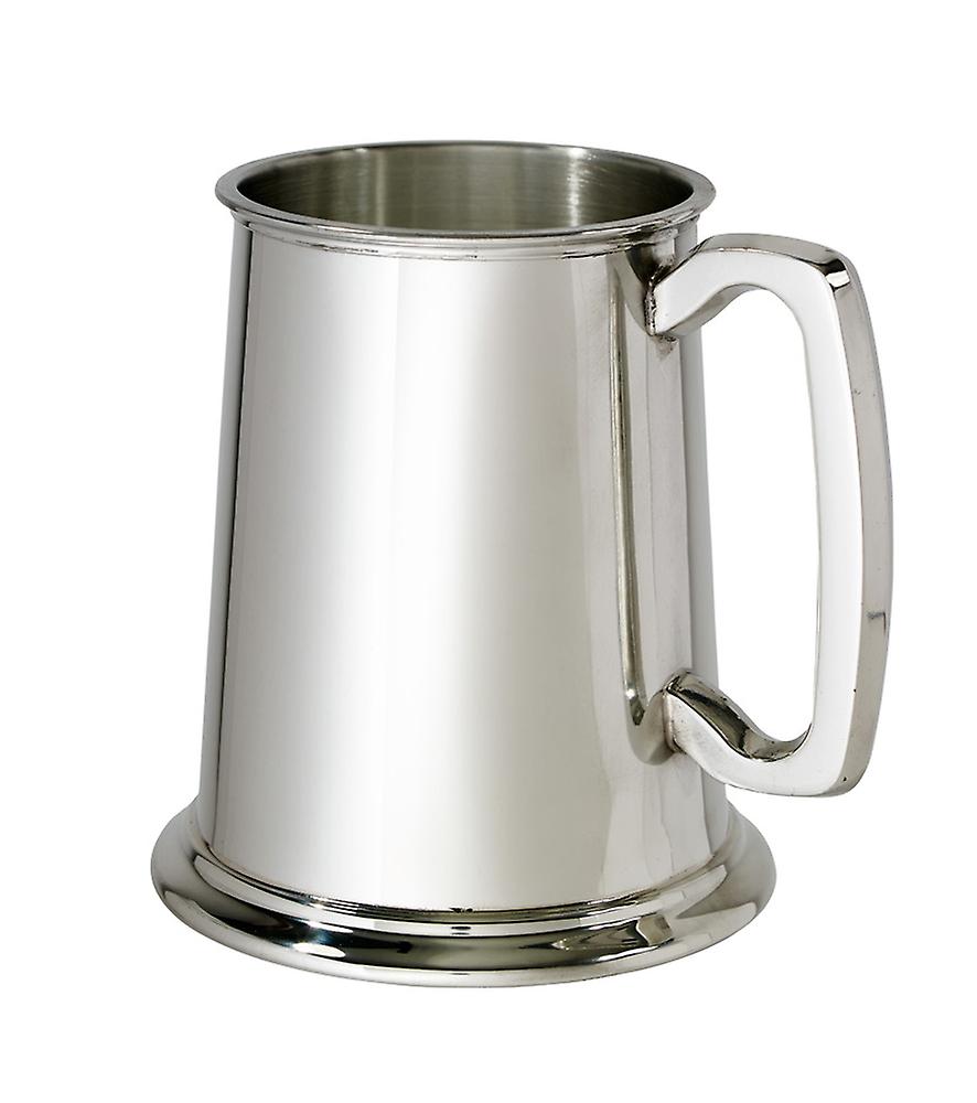 Standard Plain Glass Base 1 Pint Pewter Tankard
