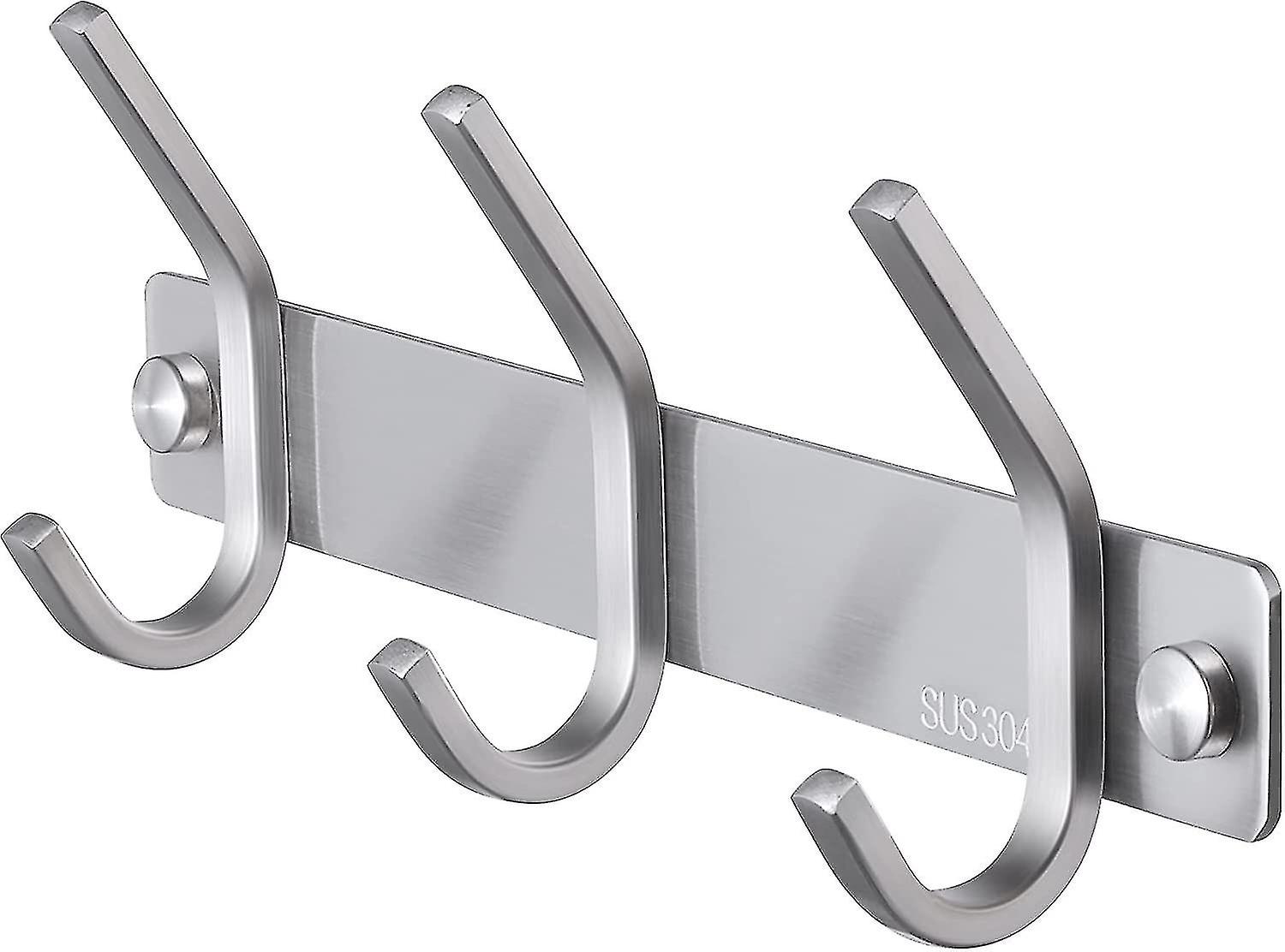 Towel Rack Rustproof Wall Mounted Towel Rack Sus304 Stainless Steel 3 Hooks Towel Rack