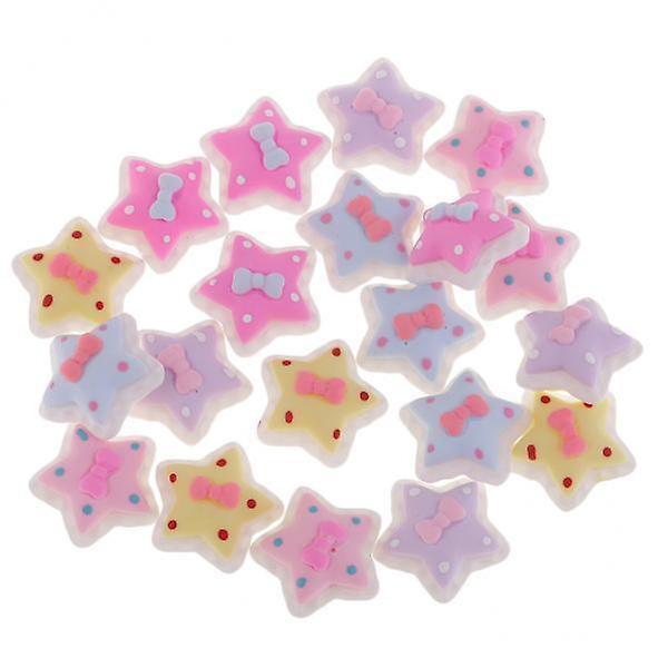2x20x Assorted Stars Resin Flatback Button Embellishment DIY Phone Case Crafts