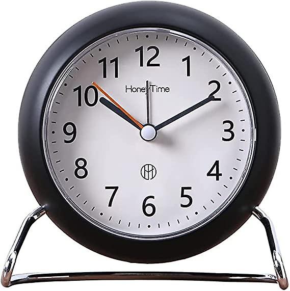 4 Inch Round Non-ticking Alarm Clock, Battery Operated, Light Emitting Function, Super Silent Alarm Clock, Simple And Stylish Design For Deskbedroom