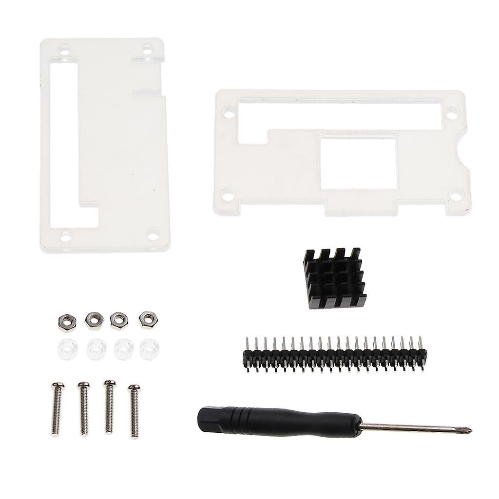 Acrylic Case+Heatsink+GPIO 40Pin Connector+Screwdriver for Raspberry Pi Zero