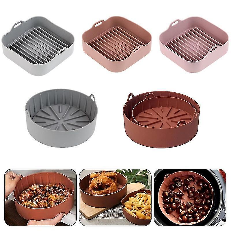 Air Fryer Silicone Bakeware Baking Tools Reusable Silicone Pot Baking Basket Pizza Plate Grill Pot K