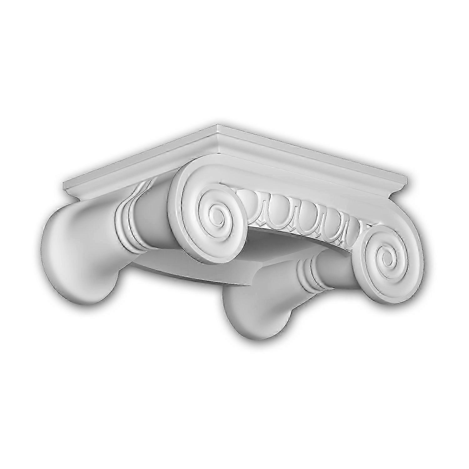 e-Delux GmbH 1 x Chapiteau de colonne 411202 Profhome 63,5 cm x 54 cm x 24,1 cm blanc Mousse de polyuréthane rigide prétraité léger, solide, indéforma