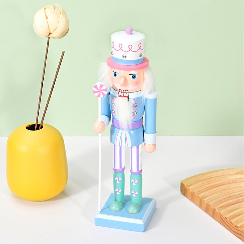 Candy Series Wooden Nutcracker Christmas Soldier Bookshelf Tabletop Ornament