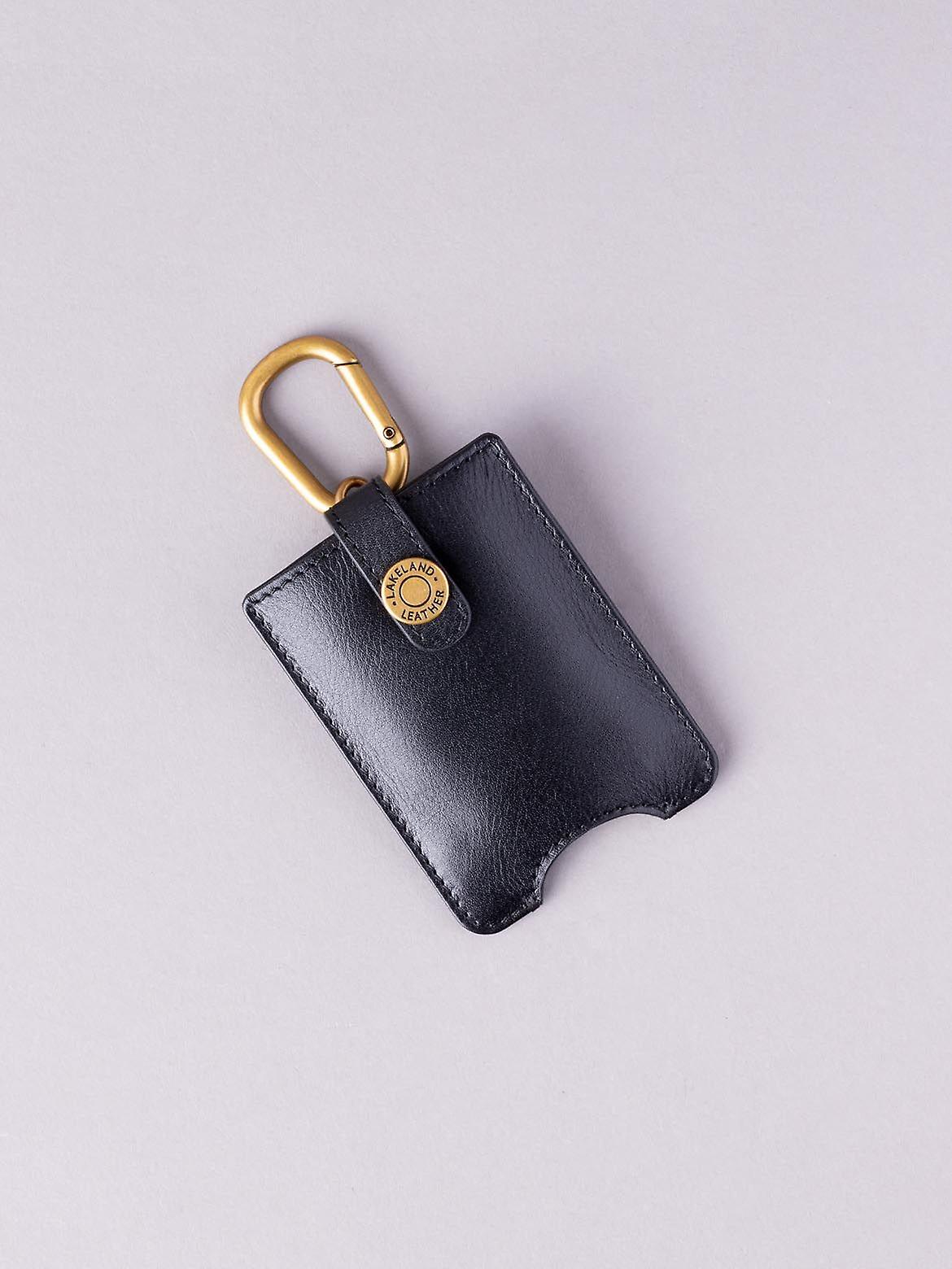 Heritage Leather Hand Gel Pouch in Black