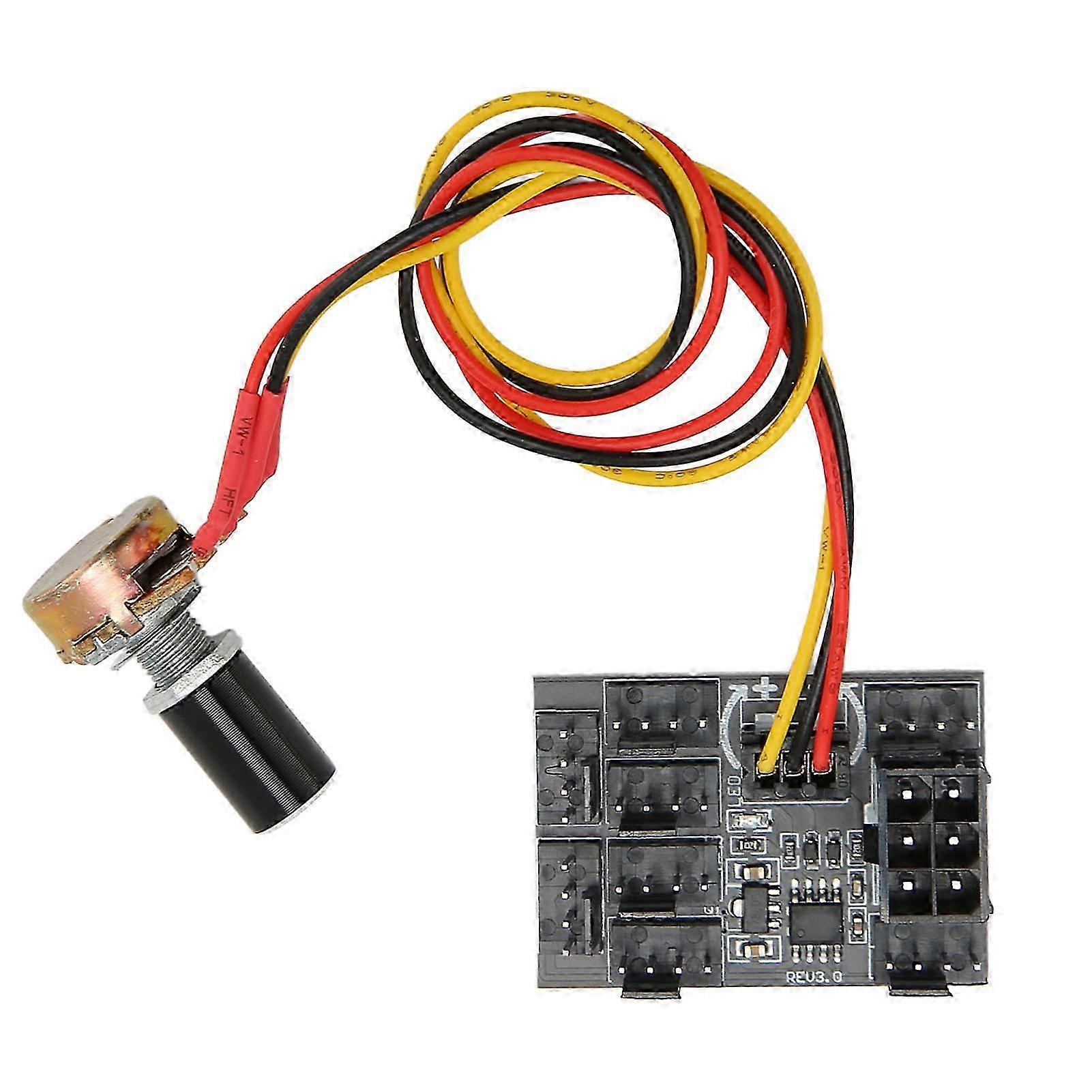 DC 12V 8 Channel PWM Fan Hub Flexible Power Cable Cooling Fan Speed Controller for PC