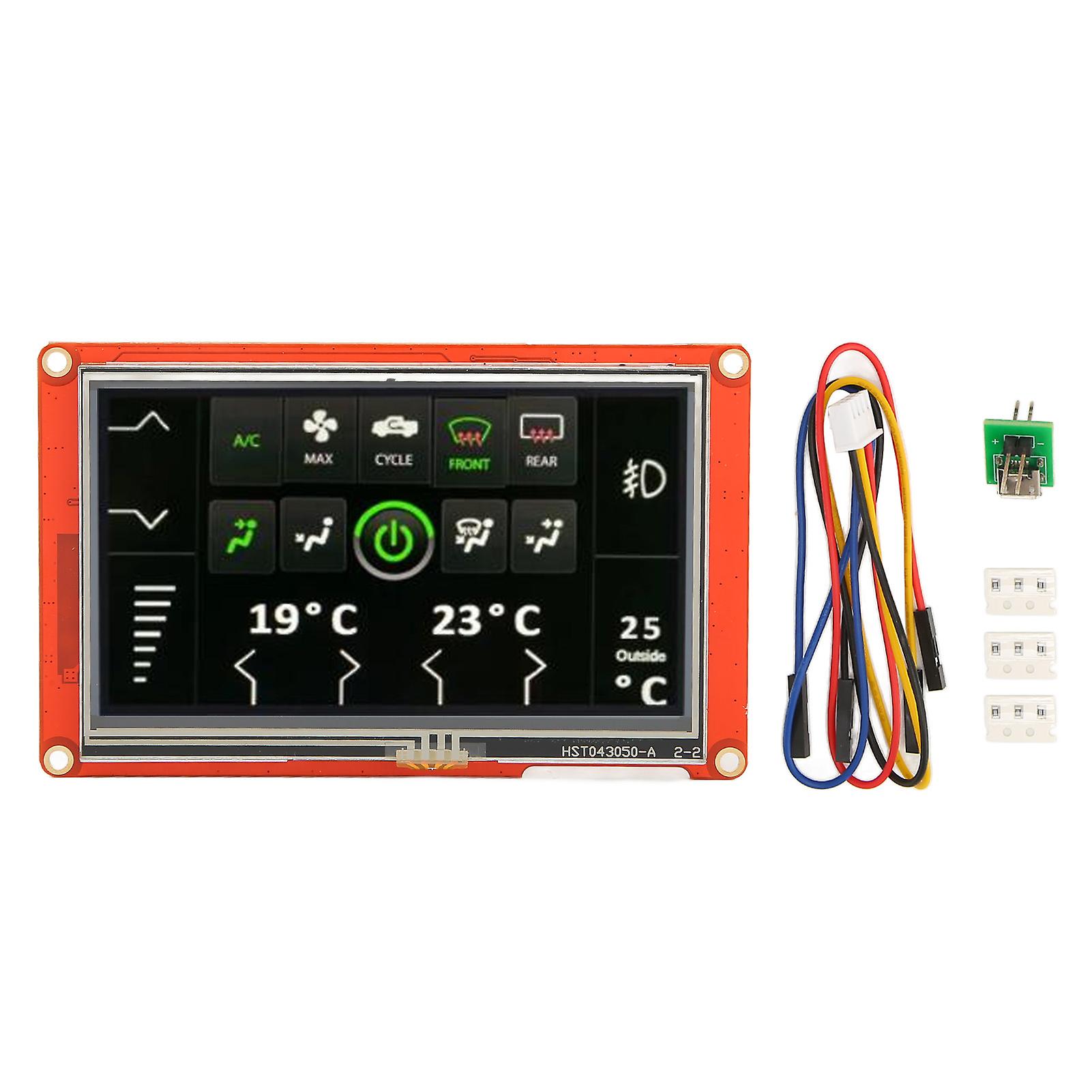 4.3 Inch HMI TFT LCD Display NX4827P043 011R, 480x272 Resolution Resistive Touch Screen, Audio Video Support, Industrial Control Panel