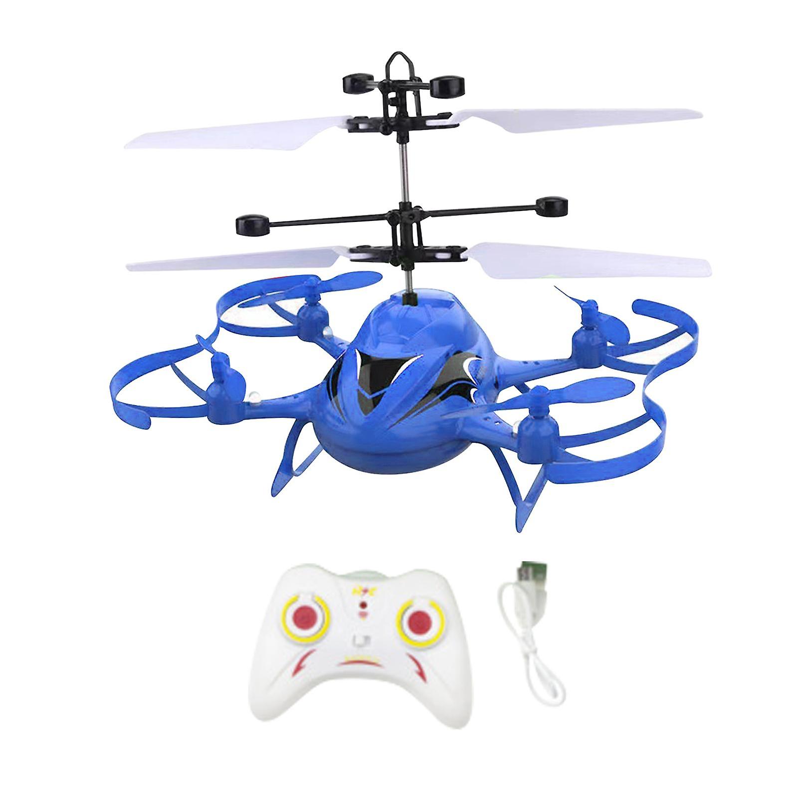 Mini Induction Helicopter Toy Airplane Drop Resistant Remote Control Battery style A