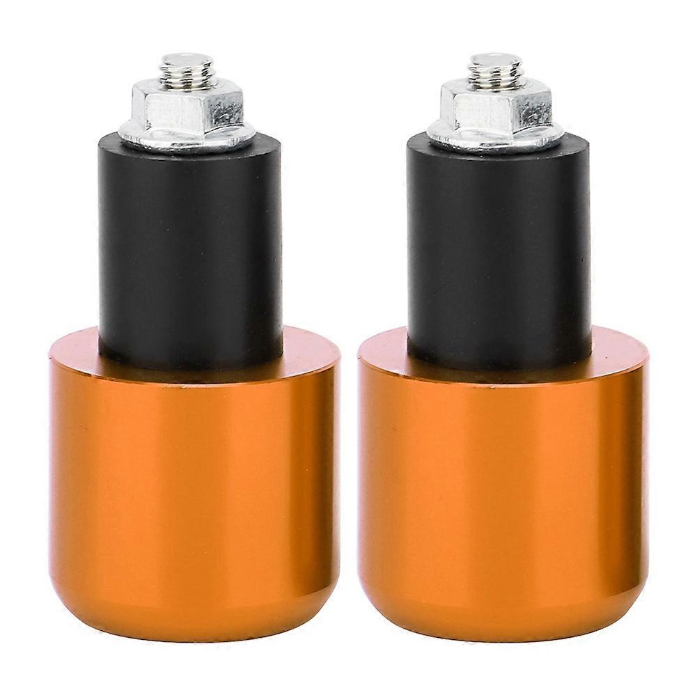 2Pcs Motorcycle Modification Accessory Handle Bar End Plug for 22mm Diameter Handlebar (Gold)