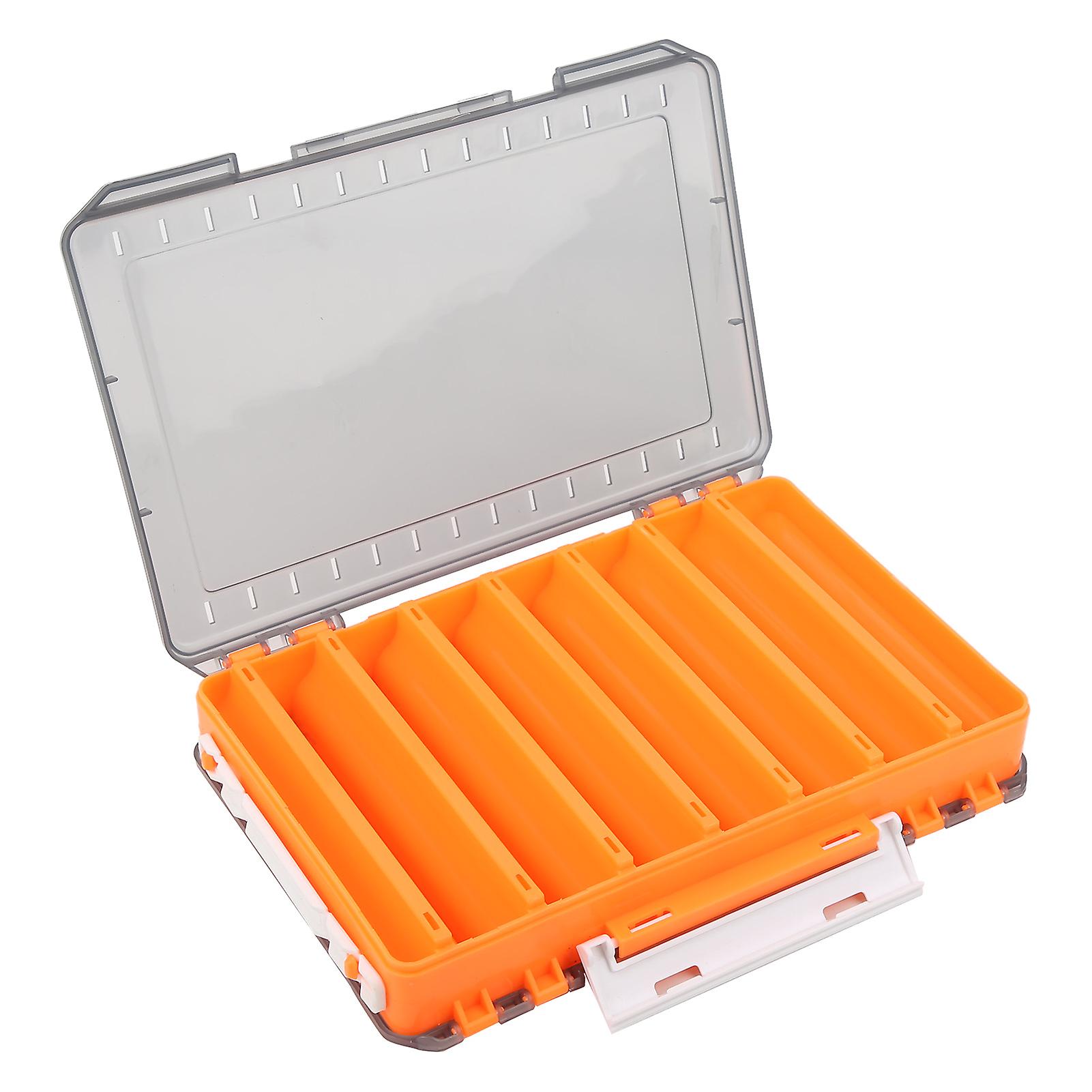 Ködereisen-Platten-Aufbewahrungs-Zubehörbox simuliert Garnelen doppelseitige künstliche Köderbox (orange)