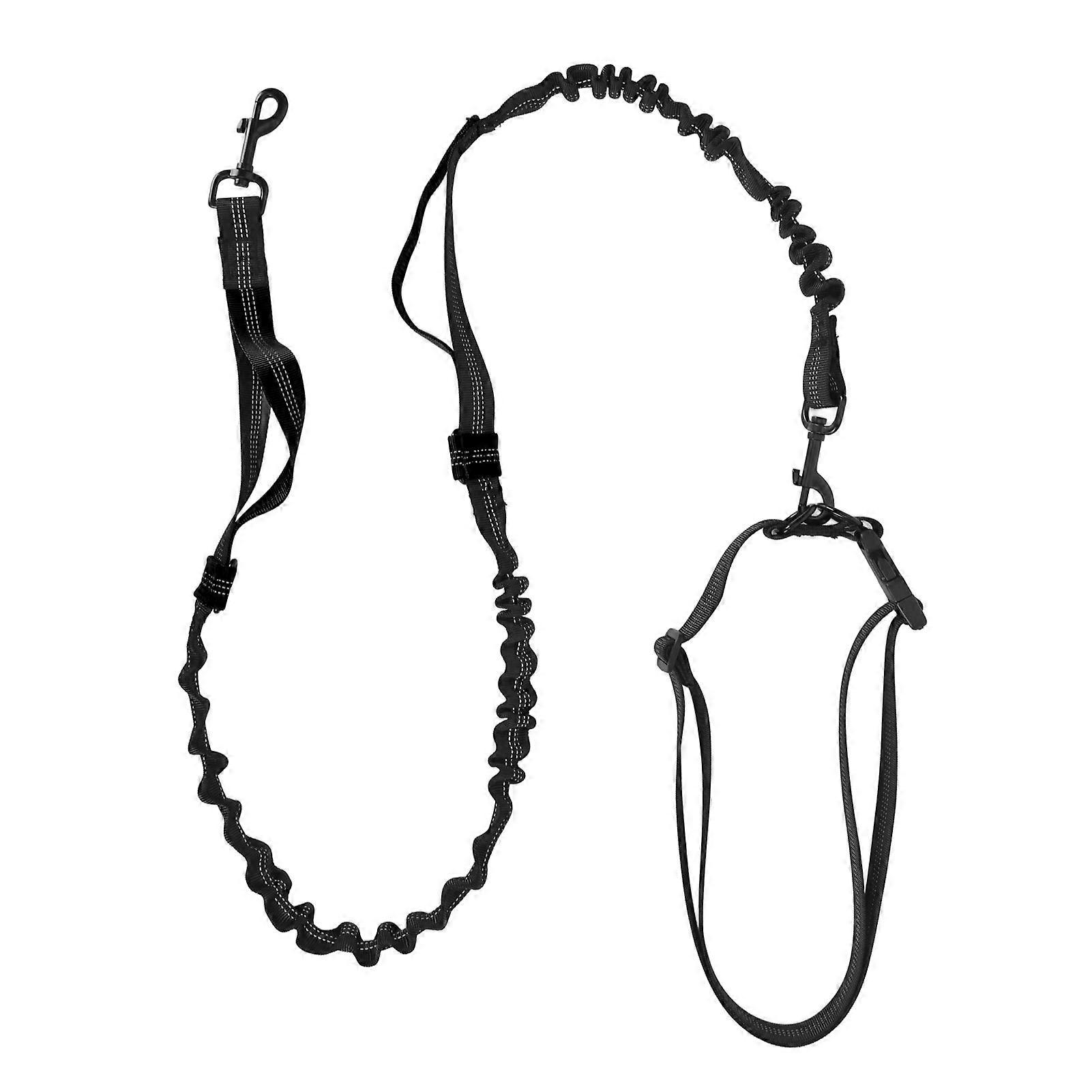 Heavy Duty Bungee Dog Leash Shock Absorbing Elastic Dog Leash Rope with 2 Padded Handles for Large Dogs Walking Training Black 
