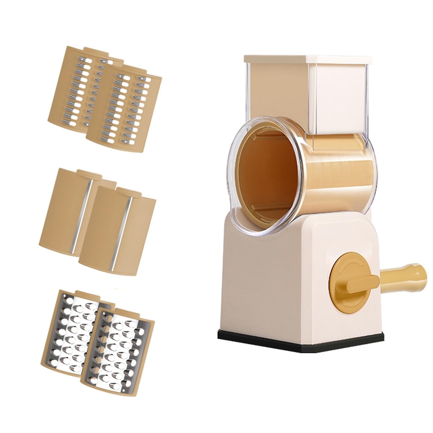 Effortlessly Veggie Chopper Strong Suction Base 3 Sets Blades Hand-Friendly Manual Rotary Vegetable