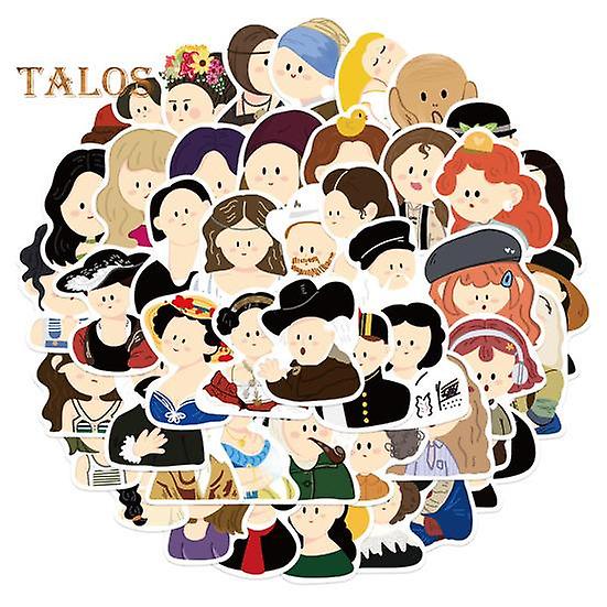 50Pcs Stationery Stickers Waterproof Cartoon Character Pattern Decals for Diary Scrapbooking Notebook