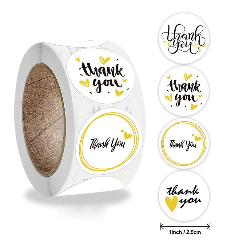 2X500pcs Christmas Xmas 4 Design Patterns Thank You Sticker You Awesome Label