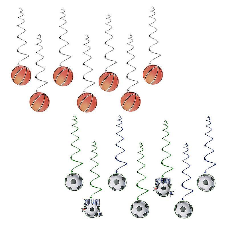 24pcs Football Pattern Party Swirls