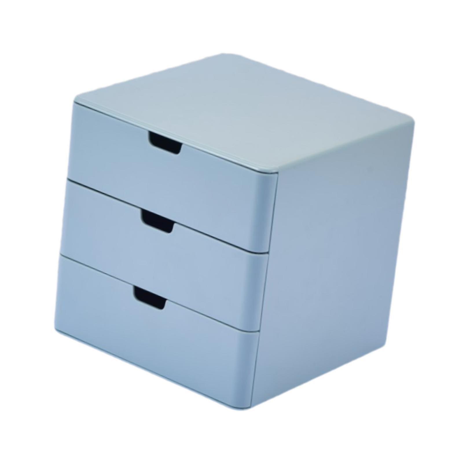 3 Drawer Vanity Organizer Office Large Capacity Dorm Makeup Drawer Organizer Blue