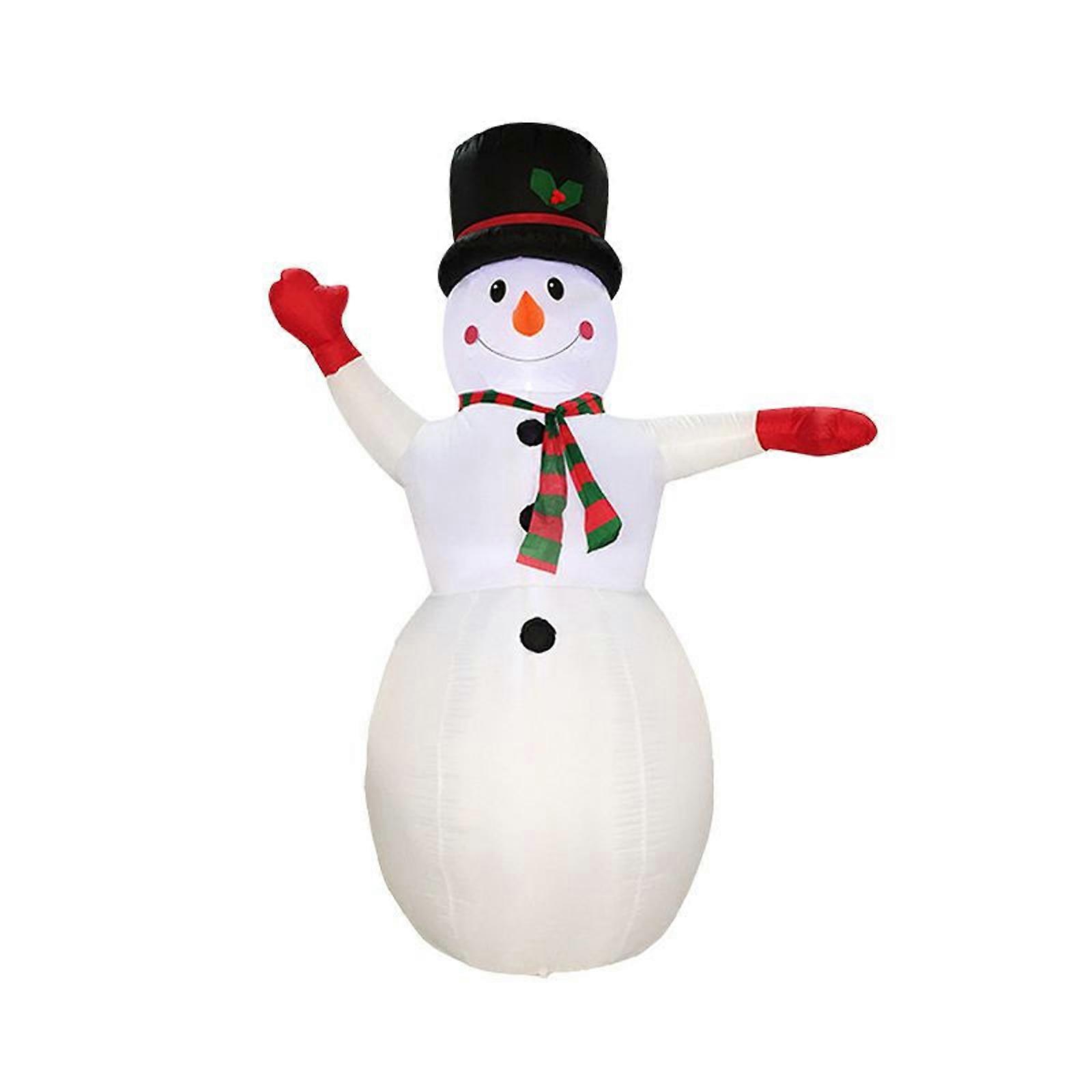 2.4m Christmas Yard Decoration Rotating Colorful Lights Inflatable Snowman Model
