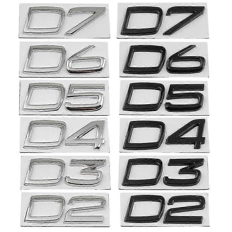 Car Metal D2 D3 D4 D5 D6 D7 Letters Logo Trunk Emblem Badge Sticker For Volvo S40 S60 V40 V50 Xc40 Xc60 V70 V60 S90 C30 Xc90 S80