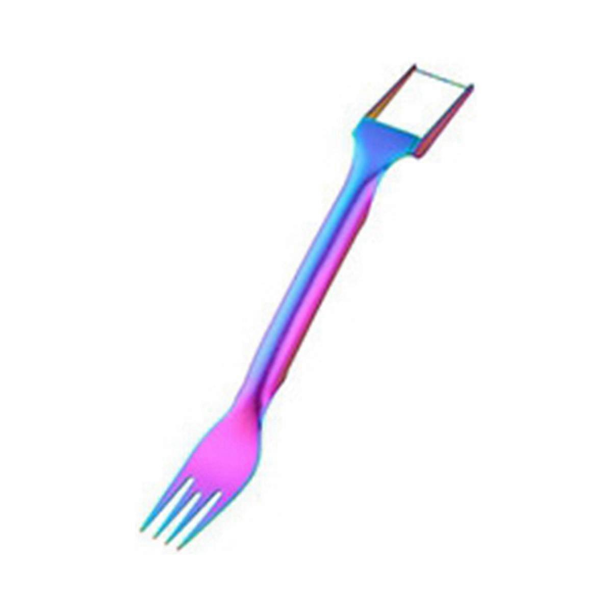 2-In-1 Stainless Steel Fruit Cutter, Dual Watermelon Cutter Slicer Tool, Portable Cutter Fork Multicolor