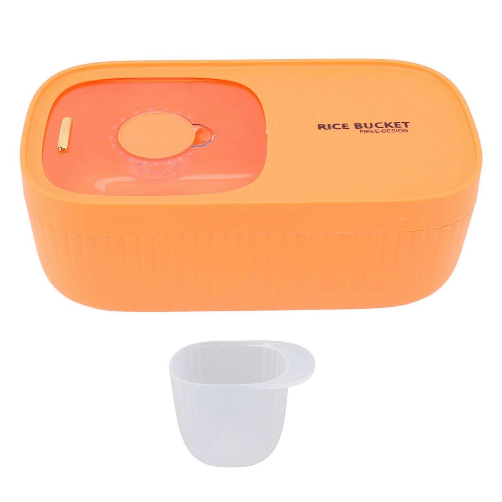米容器気密穀物食品収納ボックスホームキッチンオレンジ用透明カバー