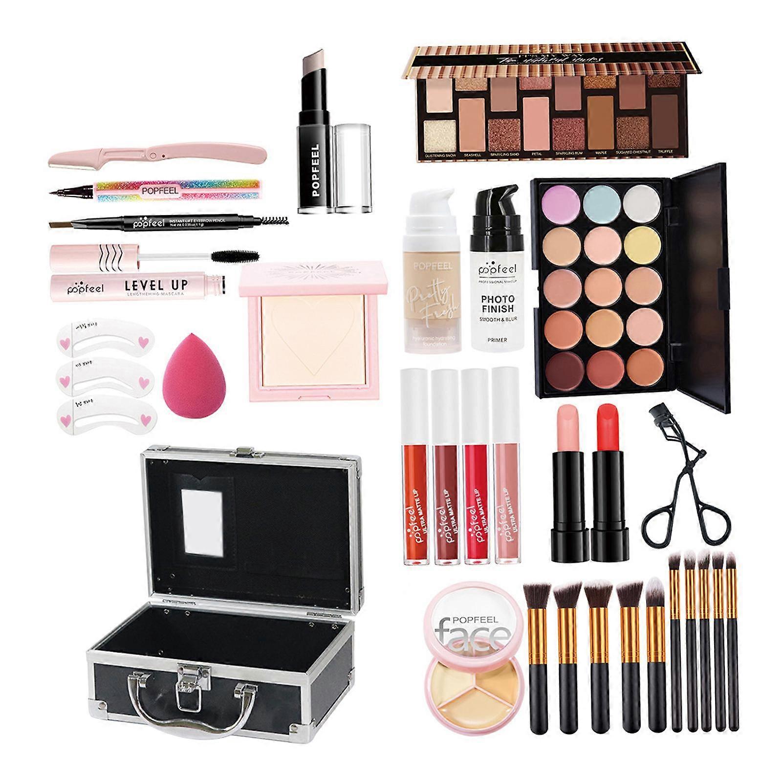 Alle make-up Set Lipgloss voor Vrouwen Multifunctioneel voor Vakantie Reizen Beginners Stijl A