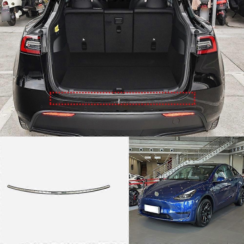 For Tesla Mode Y Cars Accessories Rear Door Sill Cover  Rear Bumper Protector Scratch Guard Trim