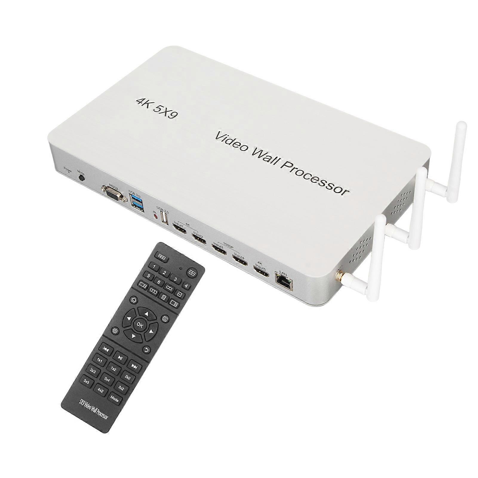 Video Wall Controller 4K 9 Channel Multi Splicing Modes HD Multimedia Interface Video Wall Splicer with Remote 100240V AU Plug