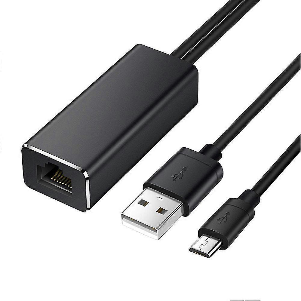 Ethernet-Adapter für Fire Tv Stick Google Home Mini Chromecast Ultra 2 1 Audio Micro USB zu Rj45 mit USB-Netzteil