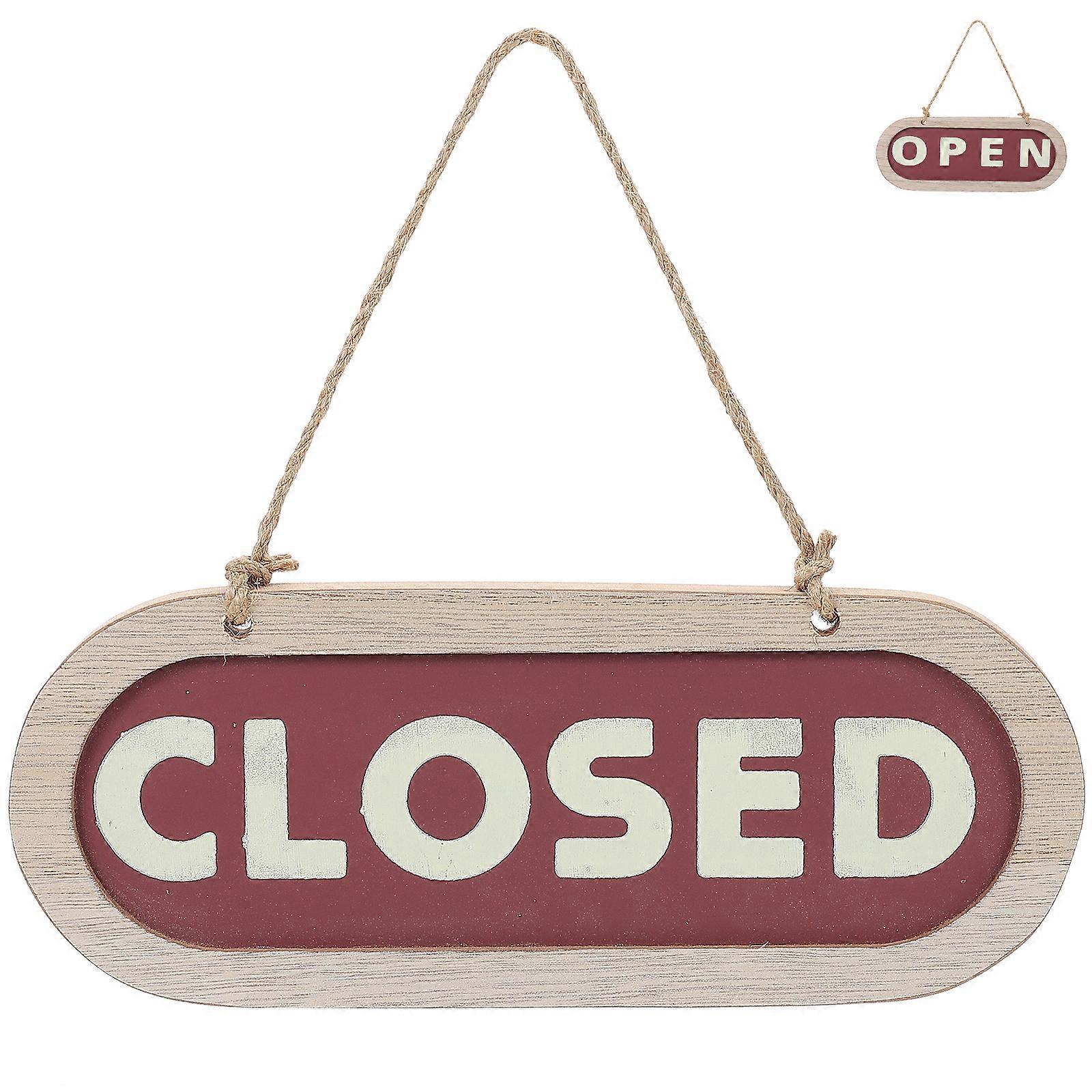 Wood Closed Open Hanging Plaque Store Hanging Plaque Rustic Home Ddecorations