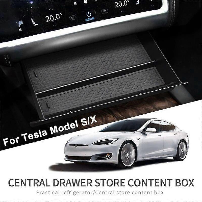 1pc black Car Center Console Drawer type sundries Storage Box for Tesla Model S/X