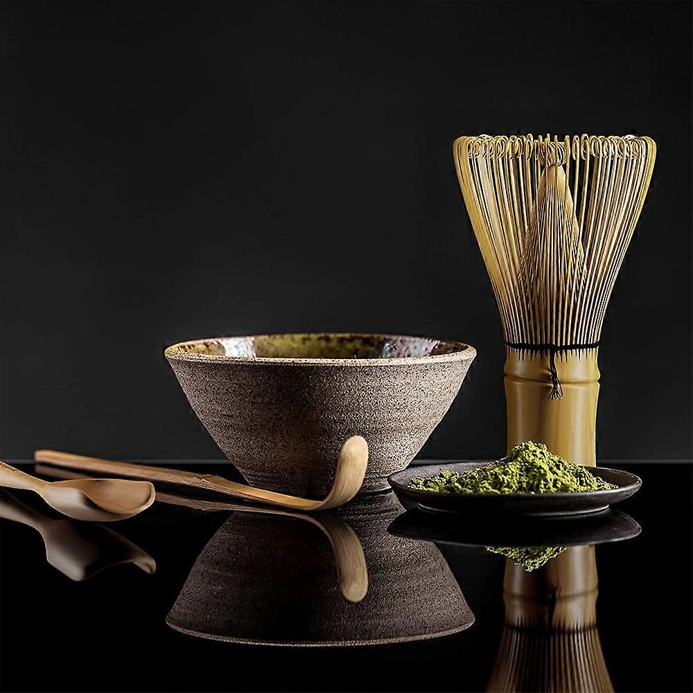 Set da tè Matcha in stile giapponese paletta per frusta in bambù ciotola per Matcha in ceramica strumenti per la preparazione del tè fatti a mano per interni tradizionali 4/5 pz/set
