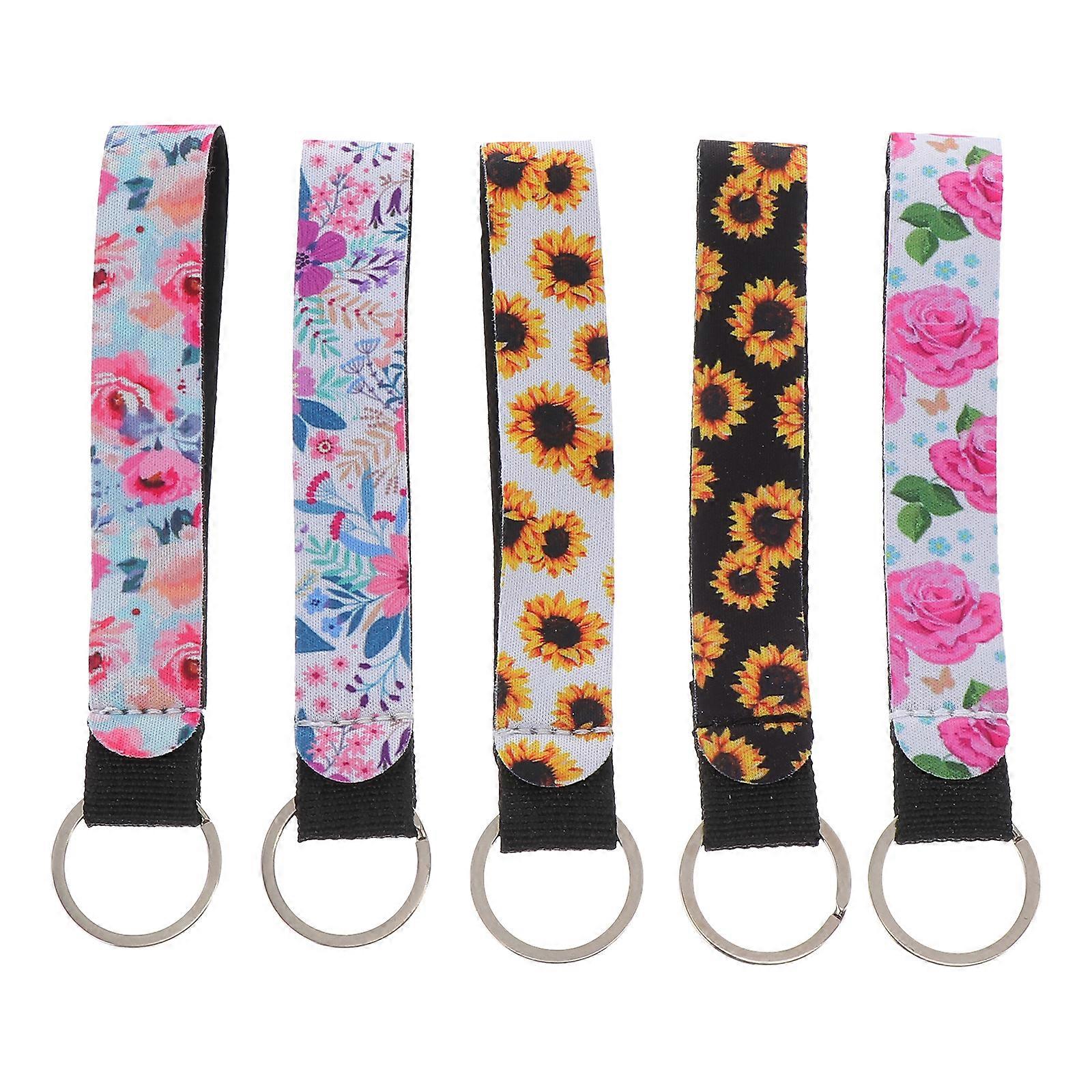5pcs Colorful Wrist Straps Multifunctional Key Chain Key Hanging Straps Key Lanyard