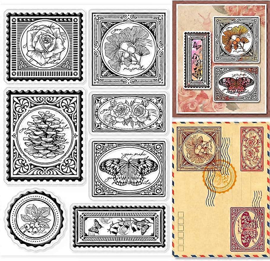 1Sheet Vintage Silicone Clear Stamp Seals