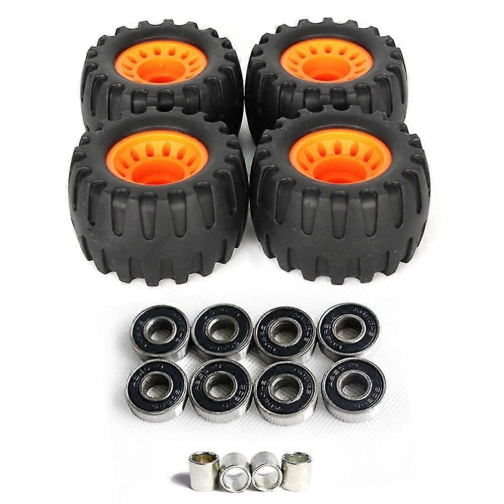 Tüm Arazi Off Road Kaykay Longboard Tekerlekleri Yol Sönümleme Tekerleği Dans Tahtası Yuvarlak (4'lü Set