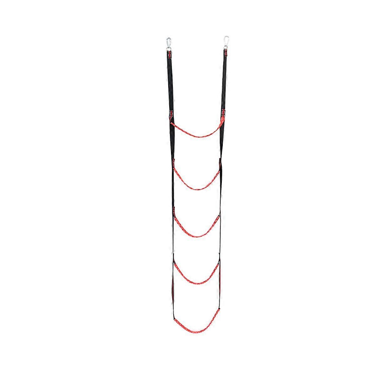 5 Step Boat Rope Ladder,Boat Rope Ladder Extension,Assist Boat Folding Ladder,Swim Ladder for Sailboat ,Kayak,Red