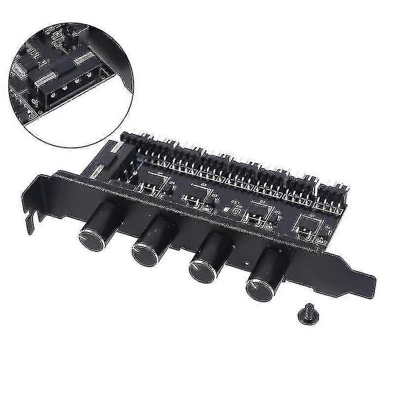 2024 Pc 1/4 Knob Cooling Fan Hub Sata Power Supply Adapter Speed Controller For Computer Case Hdd Pwm Pci Bracket