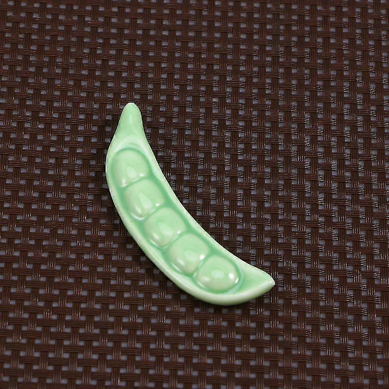 Lovely Ceramic Vegetables Chopsticks Rest Japanese Style Chopsticks Pillow Rack Spoon Fork Holder (Pea)