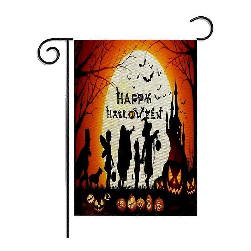 2024 Halloween Pattern New Garden Flag Linen Material Double-Sided Printing / 2Pcs