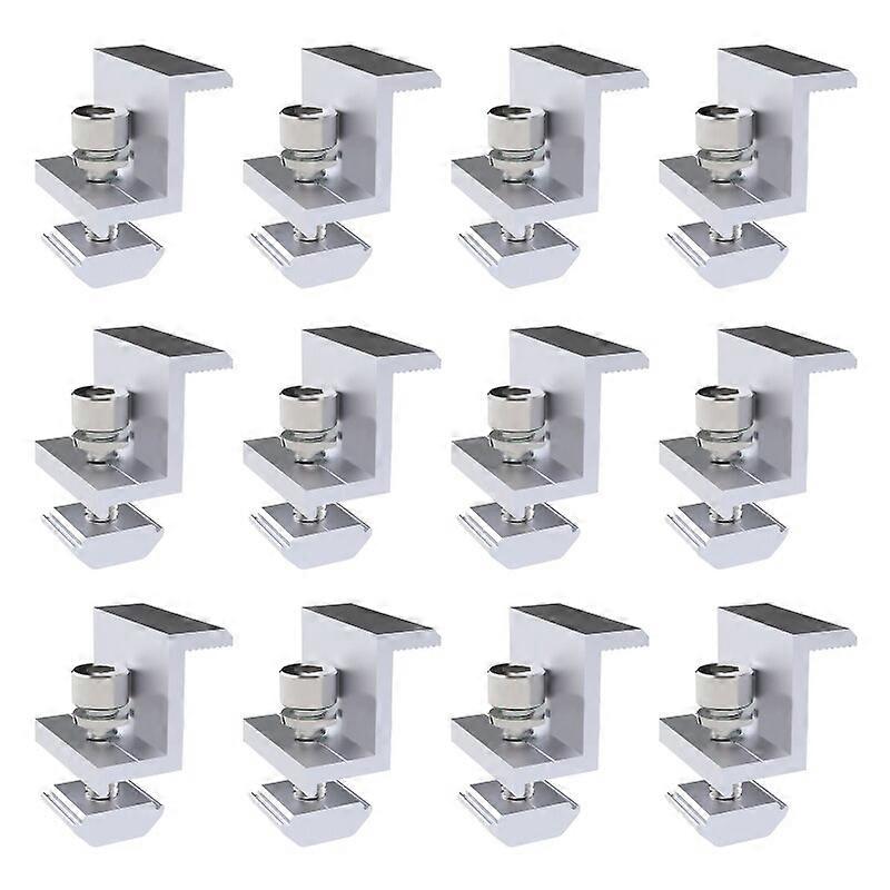 12 Pcs Adjustable Solar Panel Mounting Bracket Solar End Clamp Easy Installation