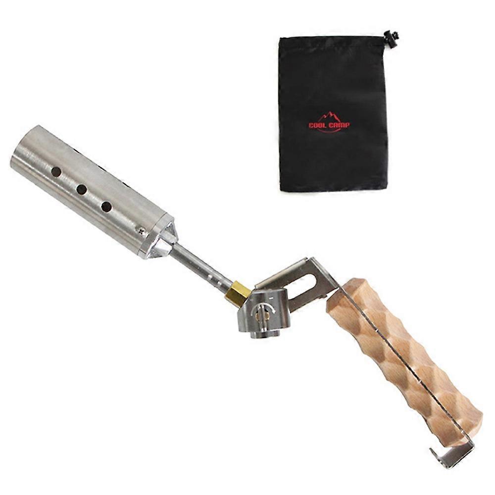 COOLCAMP Outdoor Camping Gas Torch Folding Wood Handle Ignition Tool Charcoal Lighter with Adjustable Firepower Valve for Outdoor Cooking Camping Picn