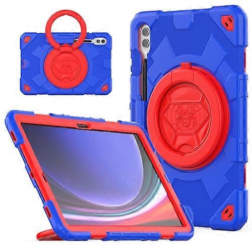 For Samsung Galaxy Tab S9+ Spider Rotation Handle Silicone Hybrid PC Tablet Case