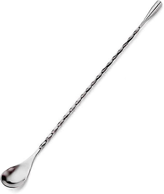 ZK-Silver Spiral Stainless Steel Professional Bar Spoon
