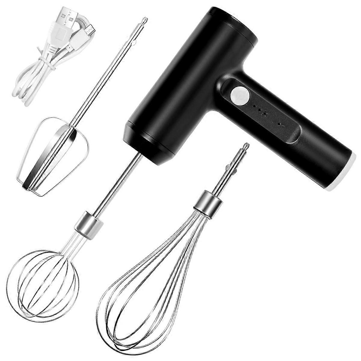 Portable Cordless Electric Whisk Mixer - 3-Speed Handheld USB Charging, for Whisking, Mixing and Baking