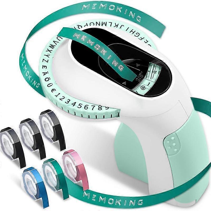 Embossing Label Maker E975 3D Embossing Label Printer Machine with 6 Rolls Emboss Tapes, Handheld E