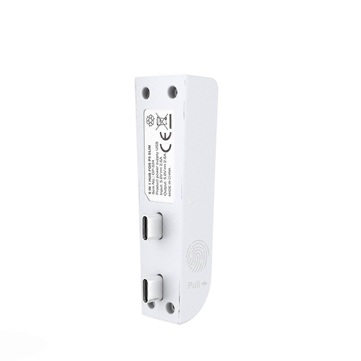 For Slim 6-In-1 USB 2.0 HUB Data Transfer Extender USB Multi-Function Portable Splitter,White
